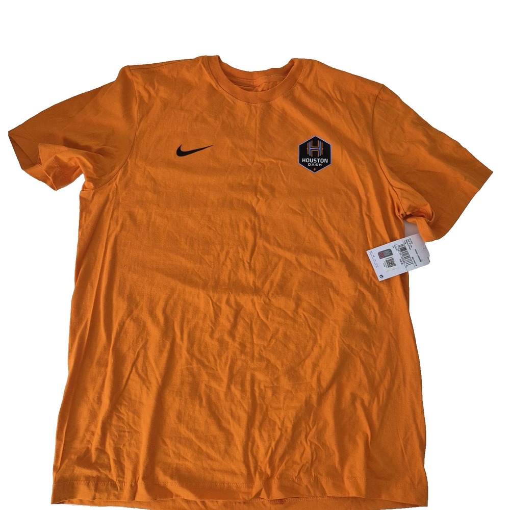 Houston Dash Shirt Mens Large Orange NWSL Soccer Nike Sánchez 7 Magma Cotton Tee